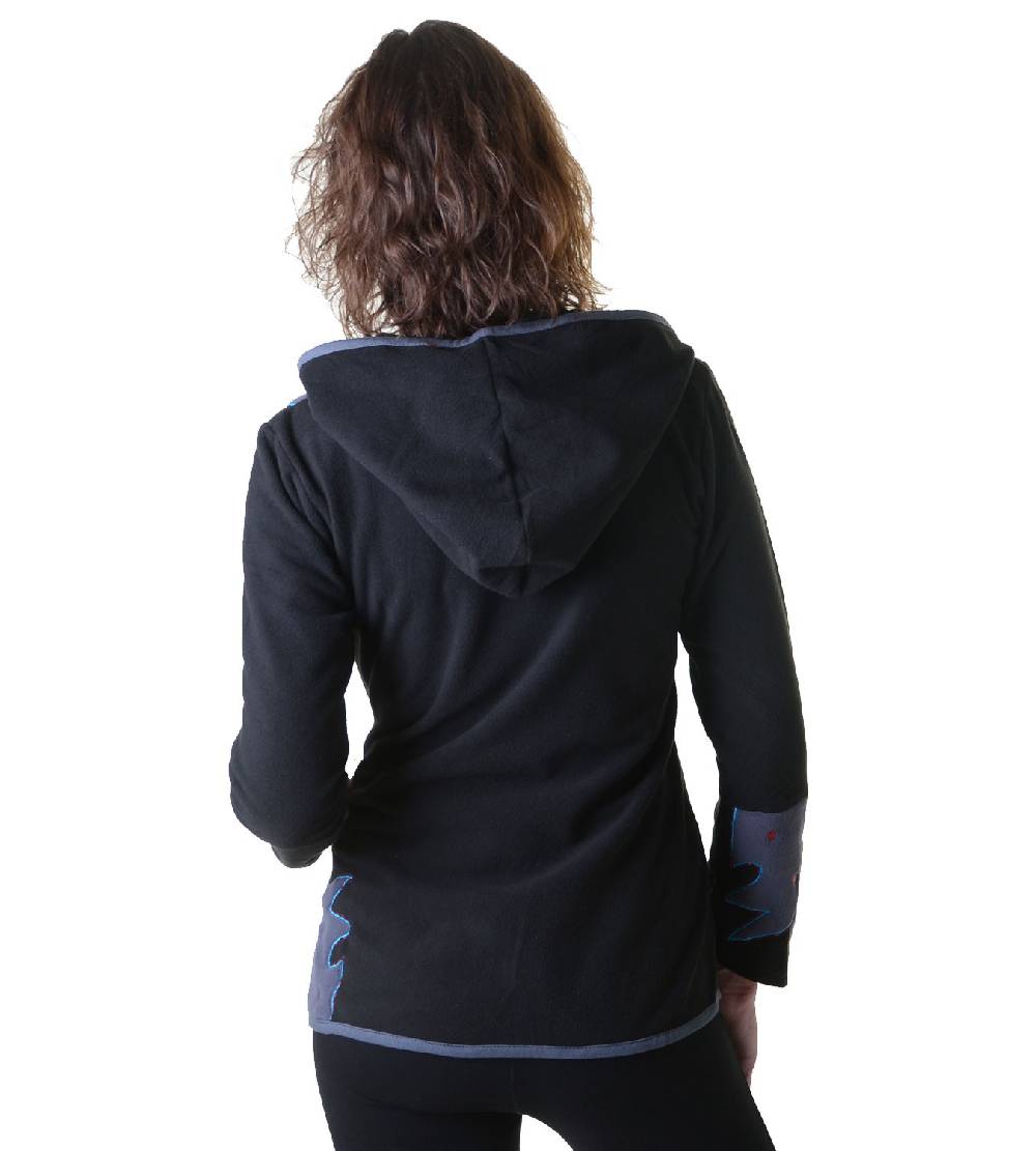 Kunst Und Magie Damen Hippie Fleecejacke "The Tree" mit Kapuze und bunten Herbst-Mustern Weihnachtsangebot