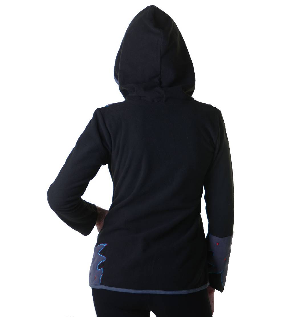 Kunst Und Magie Damen Hippie Fleecejacke "The Tree" mit Kapuze und bunten Herbst-Mustern Weihnachtsangebot
