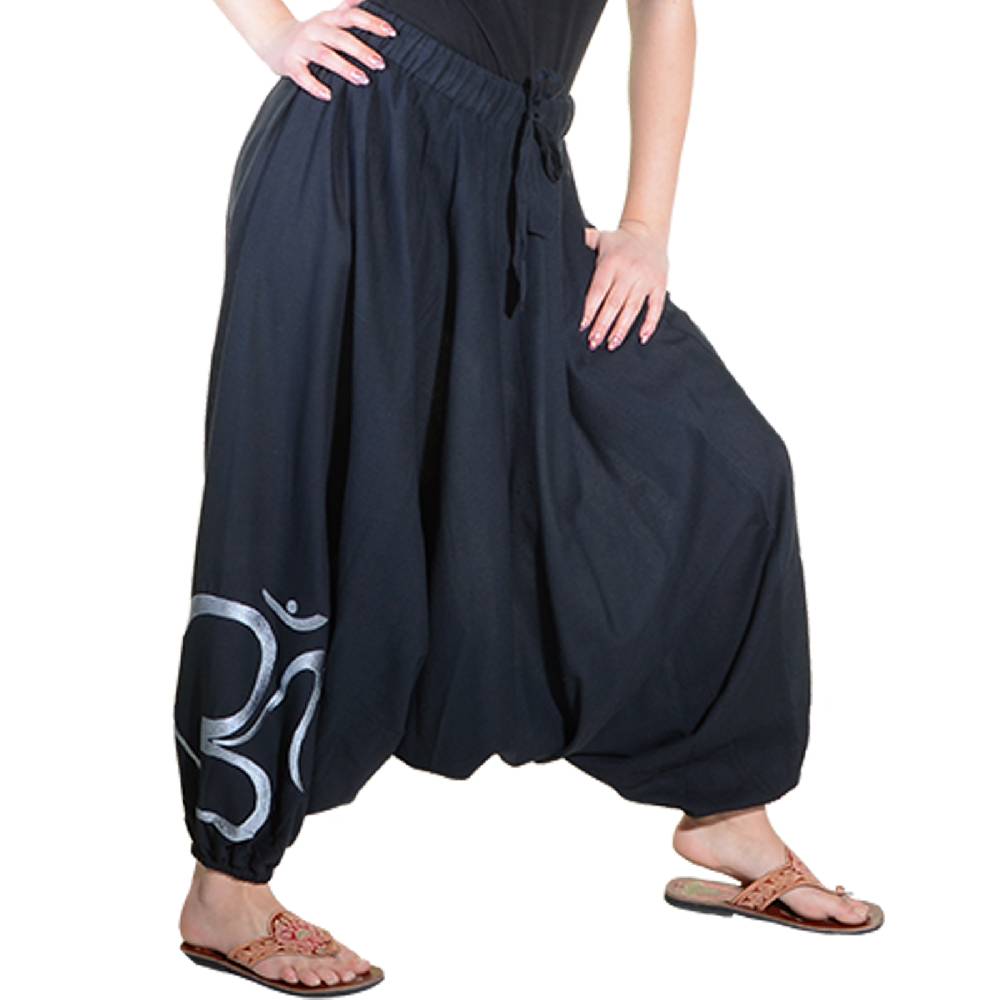 Kunst Und Magie Kunst und Magie Damen Hippie OM Haremshose Pluderhose Baumwolle Aladinhose Osterangebot