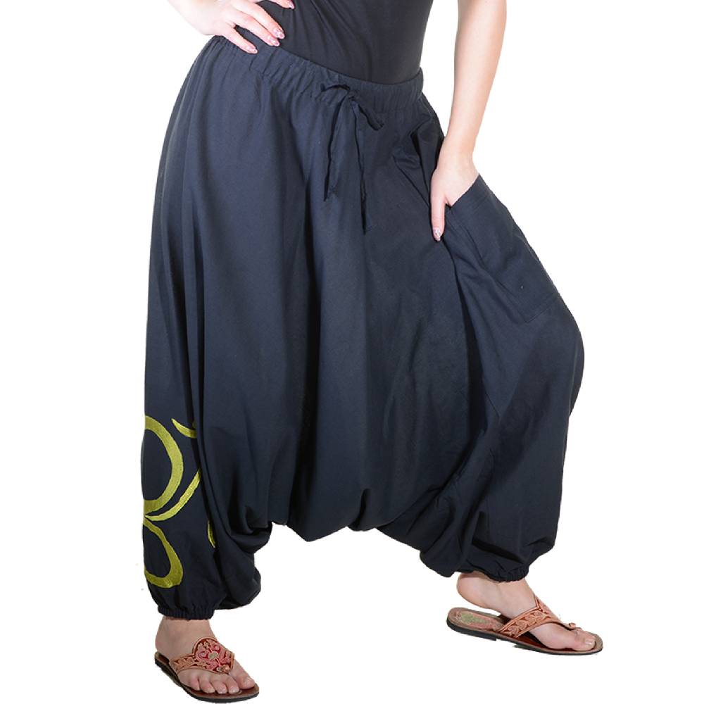Kunst Und Magie Kunst und Magie Damen Hippie OM Haremshose Pluderhose Baumwolle Aladinhose Osterangebot