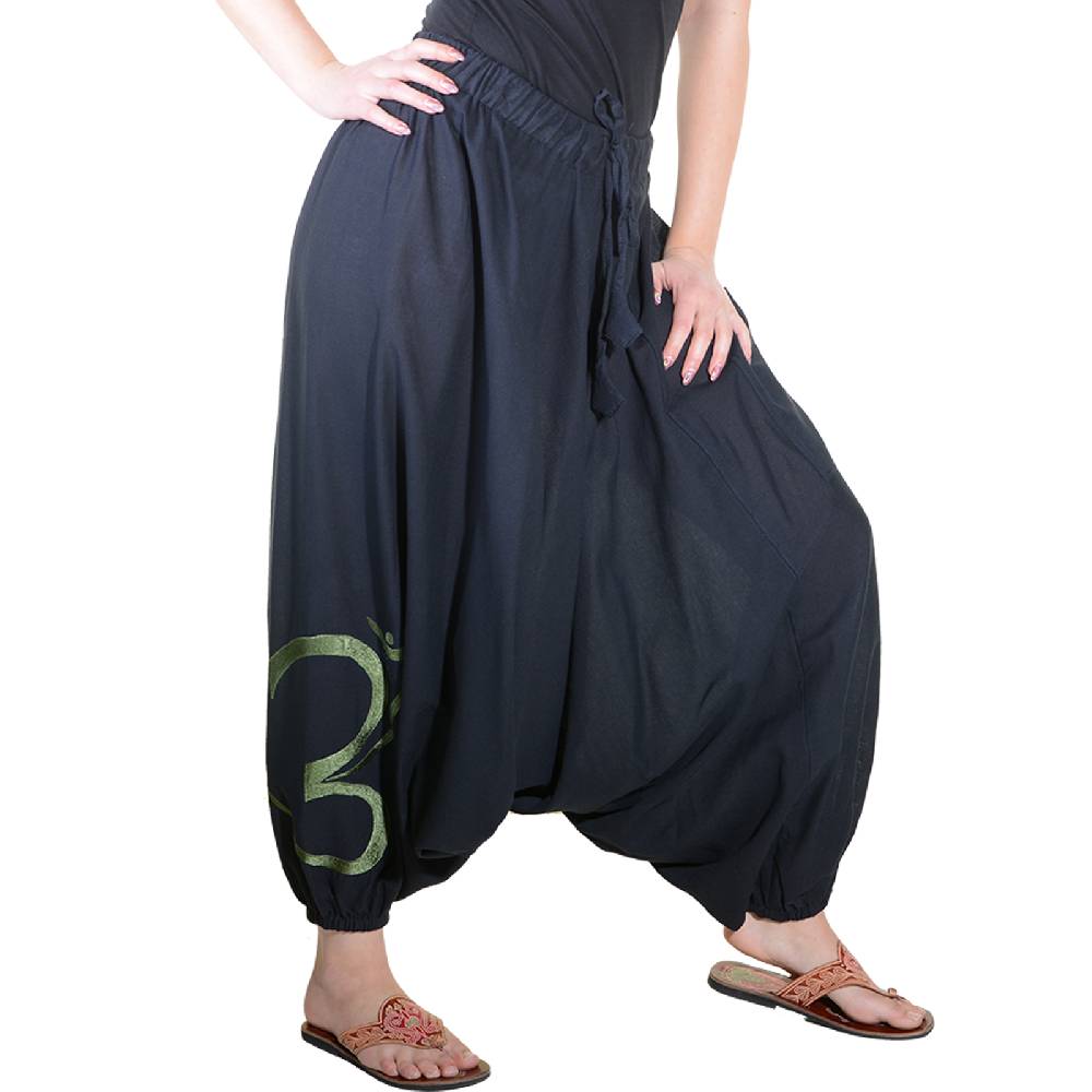 Kunst Und Magie Kunst und Magie Damen Hippie OM Haremshose Pluderhose Baumwolle Aladinhose Osterangebot