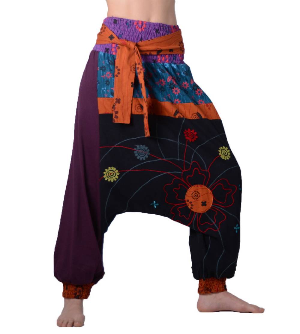 Kunst Und Magie Bunte Ibiza Style Haremshose aus Baumwolle - Goa Wellnesshose Boho Zeitlich begrenztes Angebot