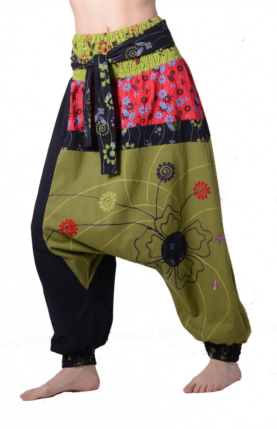 Kunst Und Magie Bunte Ibiza Style Haremshose aus Baumwolle - Goa Wellnesshose Boho Zeitlich begrenztes Angebot