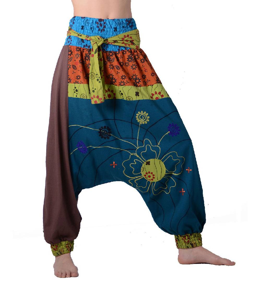 Kunst Und Magie Bunte Ibiza Style Haremshose aus Baumwolle - Goa Wellnesshose Boho Zeitlich begrenztes Angebot