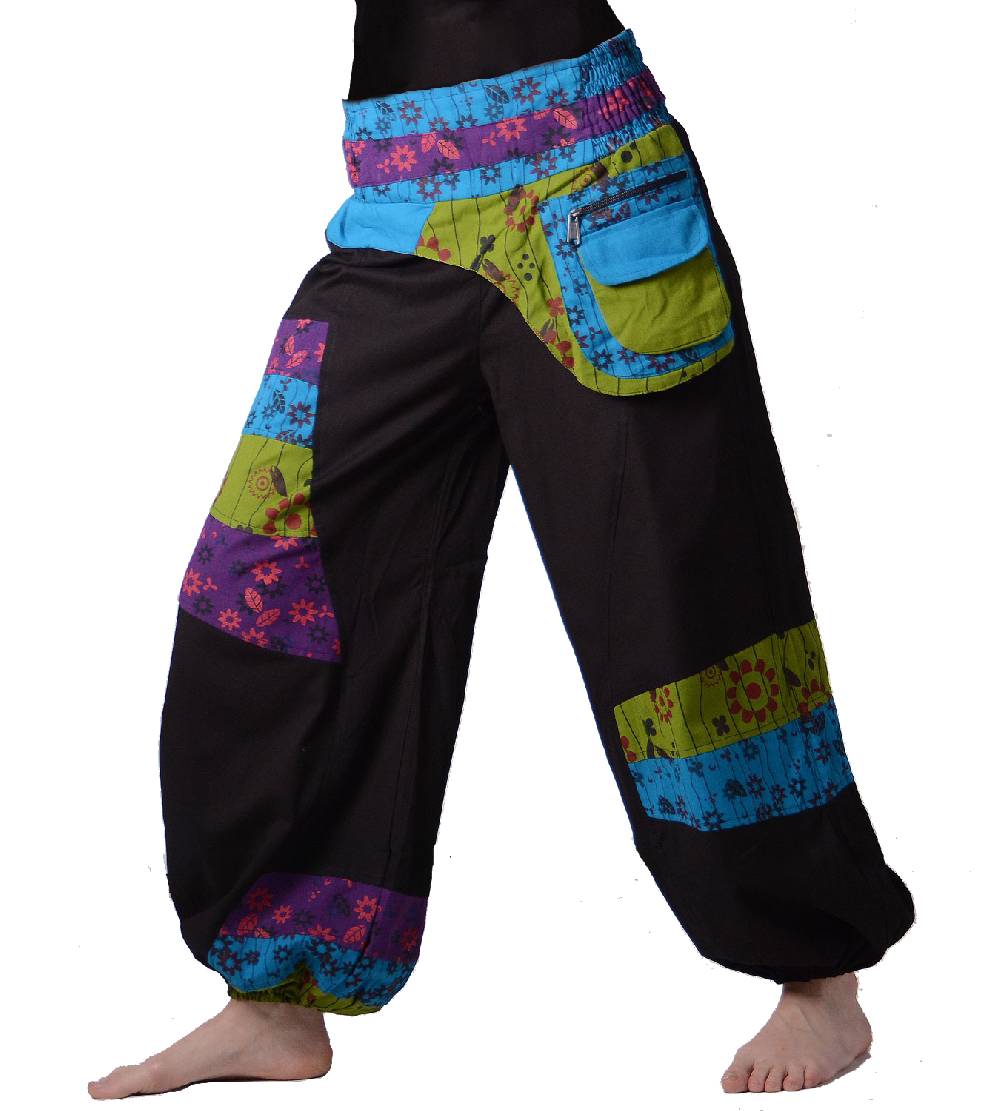 Kunst Und Magie Kunst und Magie Bunte Hippiehose aus Baumwolle IBIZA Strandhose Wellnesshose Neuheiten