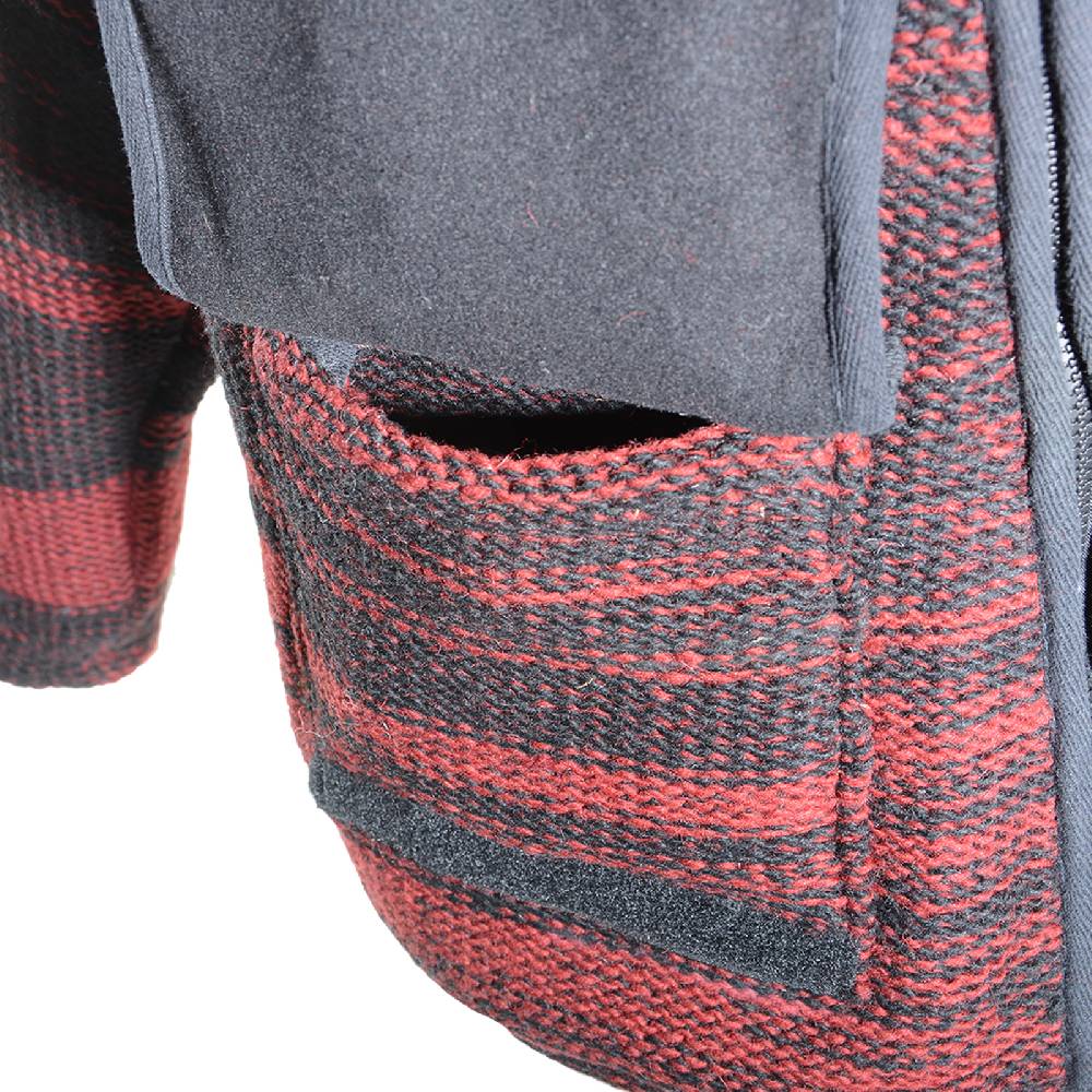Kunst Und Magie Damen Wolljacke Hippie Goa Strickjacke mit Fleecefutter und Kapuze Schwarz/Rot Riesige Ersparnisse