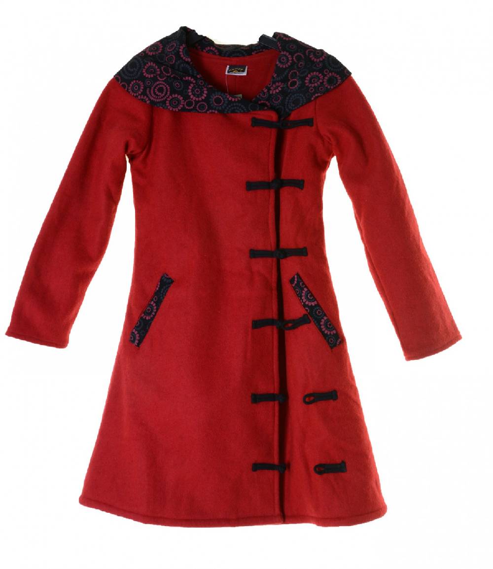 Kunst Und Magie Wollmantel Jacke Mantel Goa Psy Hippie Boho Begrenzte Freigabe