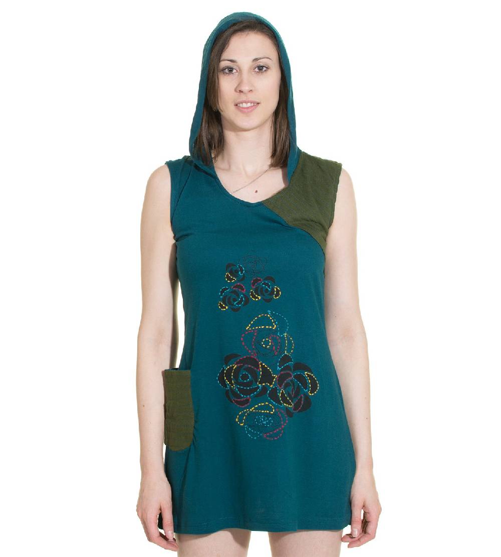 Kunst Und Magie Minikleid Longshirt Tunika Hippie Sommerkleid mit Zipfelkapuze JETZT KAUFEN