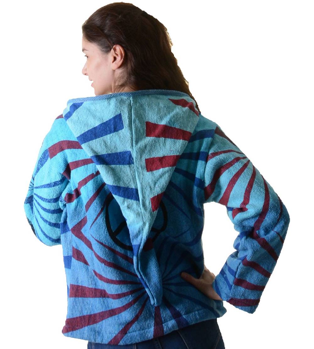 Kunst Und Magie Damen Goa Om Batik Strickjacke Jacke Zipfelkapuze Hippie Peace mehrfarbig Bis zu 60% Rabatt