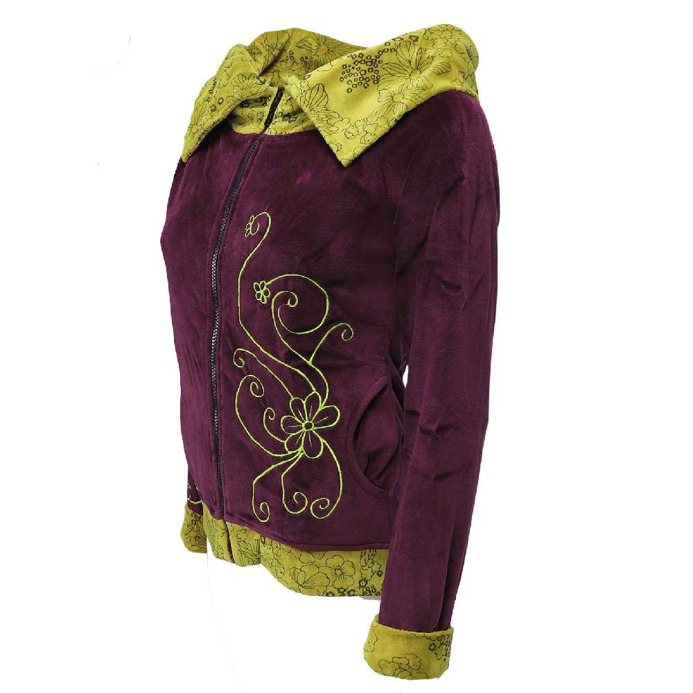 Kunst Und Magie Boho Ethno Jacke mit Rollkragen aus Samt Bis zu 65% Rabatt