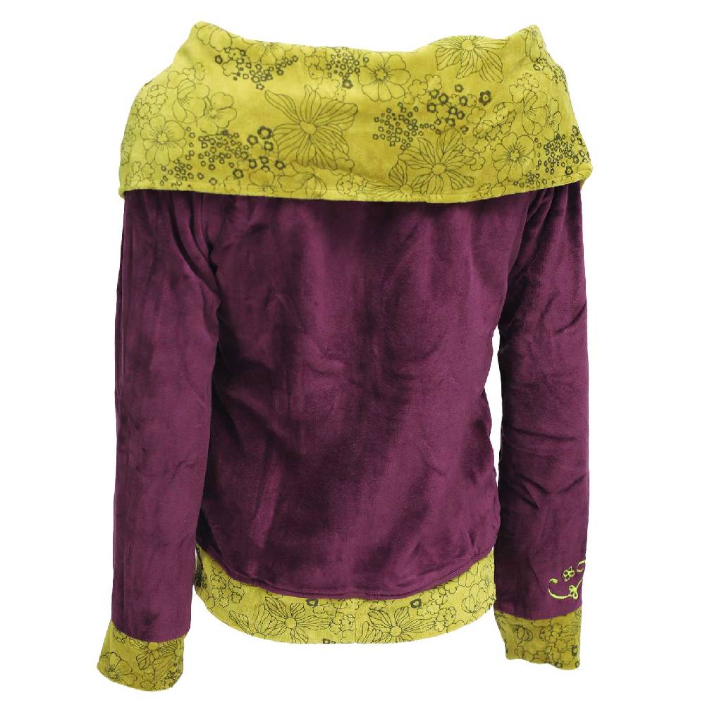 Kunst Und Magie Boho Ethno Jacke mit Rollkragen aus Samt Bis zu 65% Rabatt