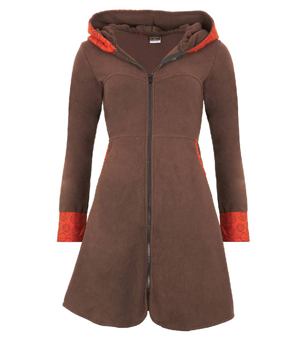 Kunst Und Magie Fleece Mantel Jacke mit Kapuze Goa Psy Hippie Boho extravagant Sonderangebot der Fabrik