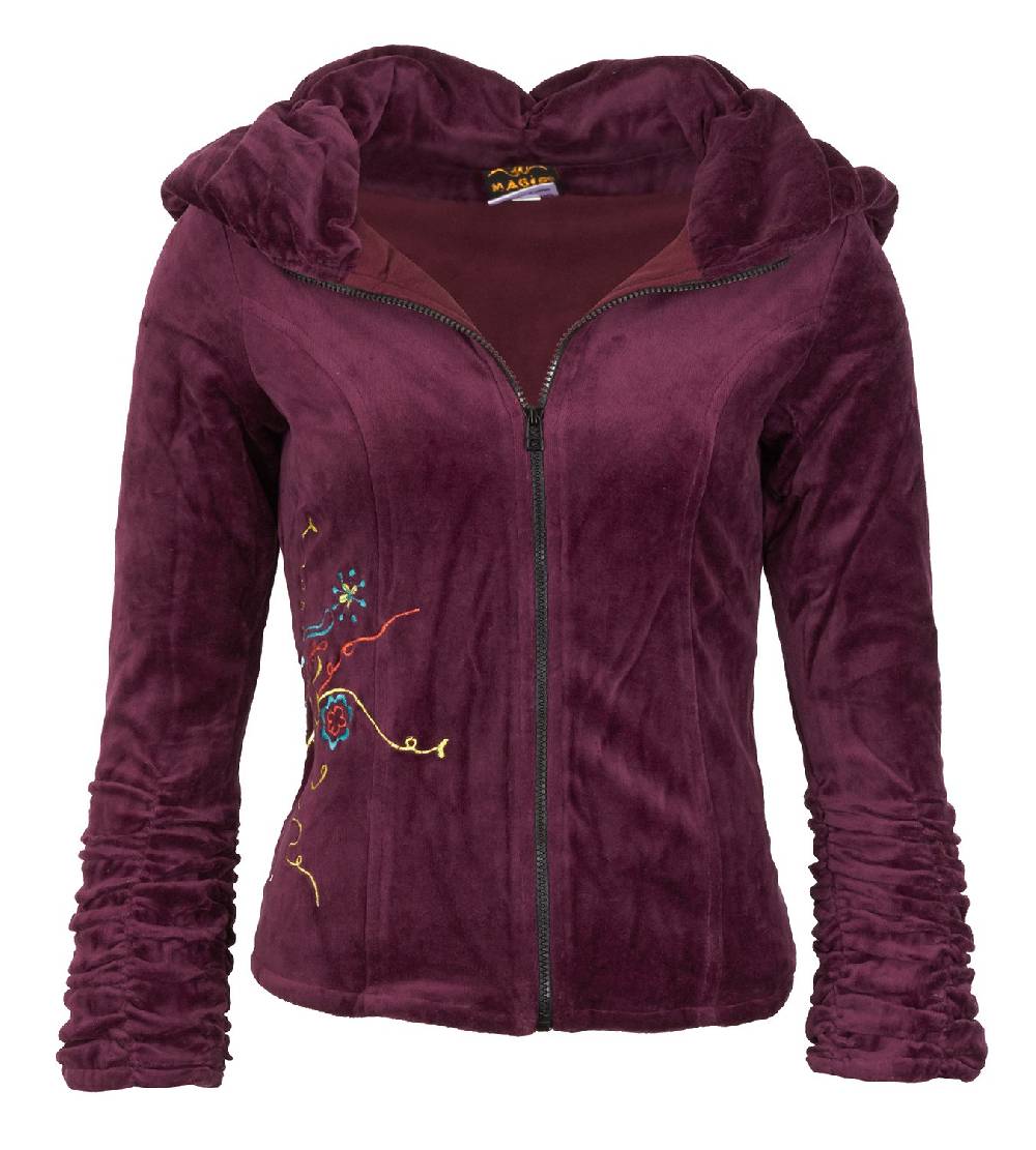 Kunst Und Magie Boho Ethno Jacke mit Rollkragen aus Samt Bis zu 55% Rabatt