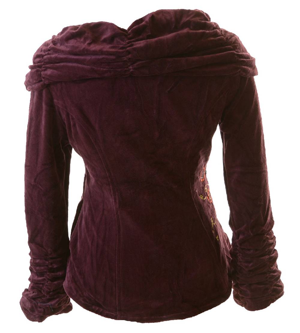 Kunst Und Magie Boho Ethno Jacke mit Rollkragen aus Samt Bis zu 55% Rabatt