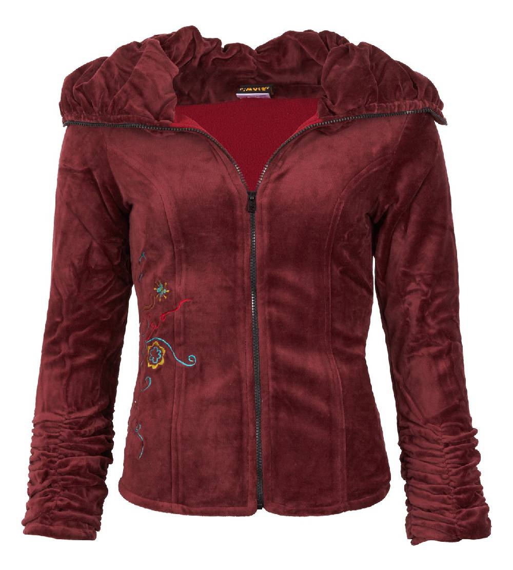Kunst Und Magie Boho Ethno Jacke mit Rollkragen aus Samt Bis zu 55% Rabatt
