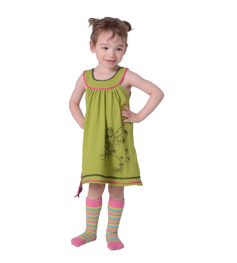 Kunst Und Magie Luftiges Sommerkinderkleid Elfenmotiv mit aufwendiger Stickborte Hippie Fabrikverkauf