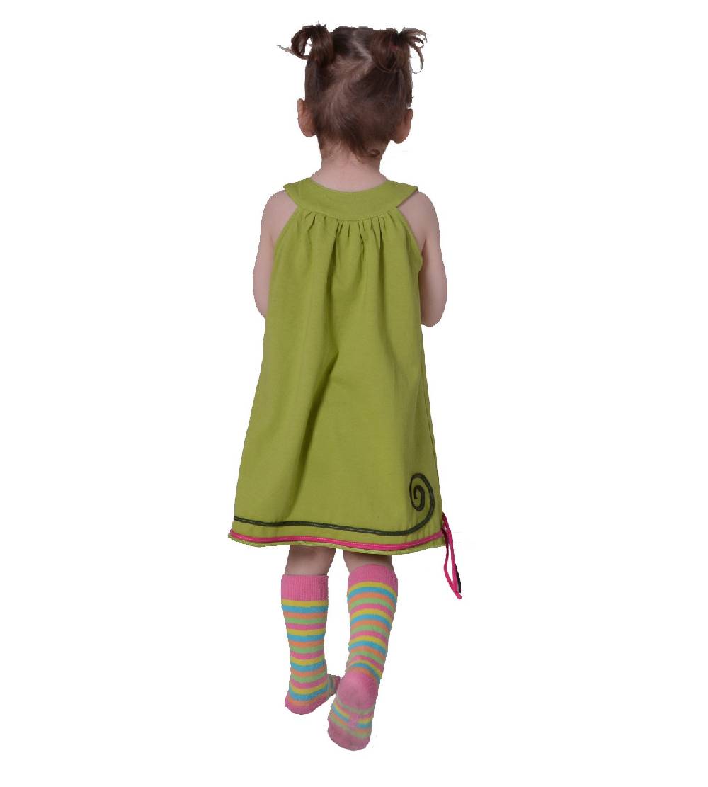 Kunst Und Magie Luftiges Sommerkinderkleid Elfenmotiv mit aufwendiger Stickborte Hippie Fabrikverkauf