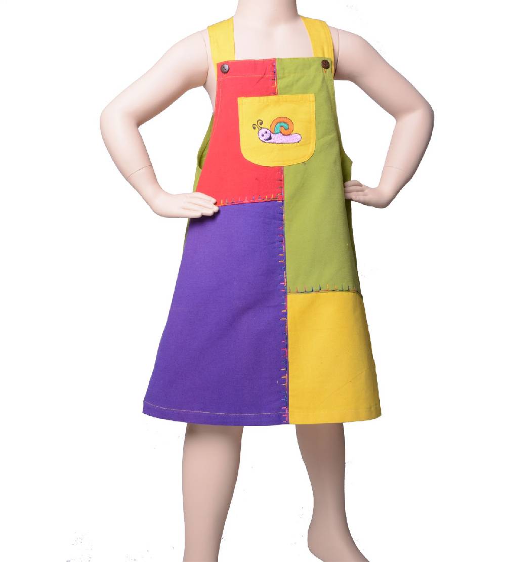 Kunst Und Magie Buntes Kinder Patchwork Kleid mit Tiermotiv Schnecke Limitierter Zeitrabatt