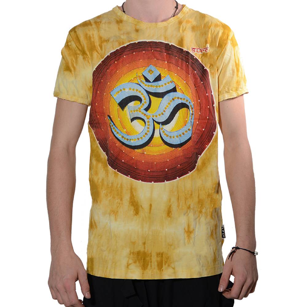Kunst Und Magie Kunst und Magie Sure 70er Retro T-Shirt OM im Batik Look Versandkostenfrei