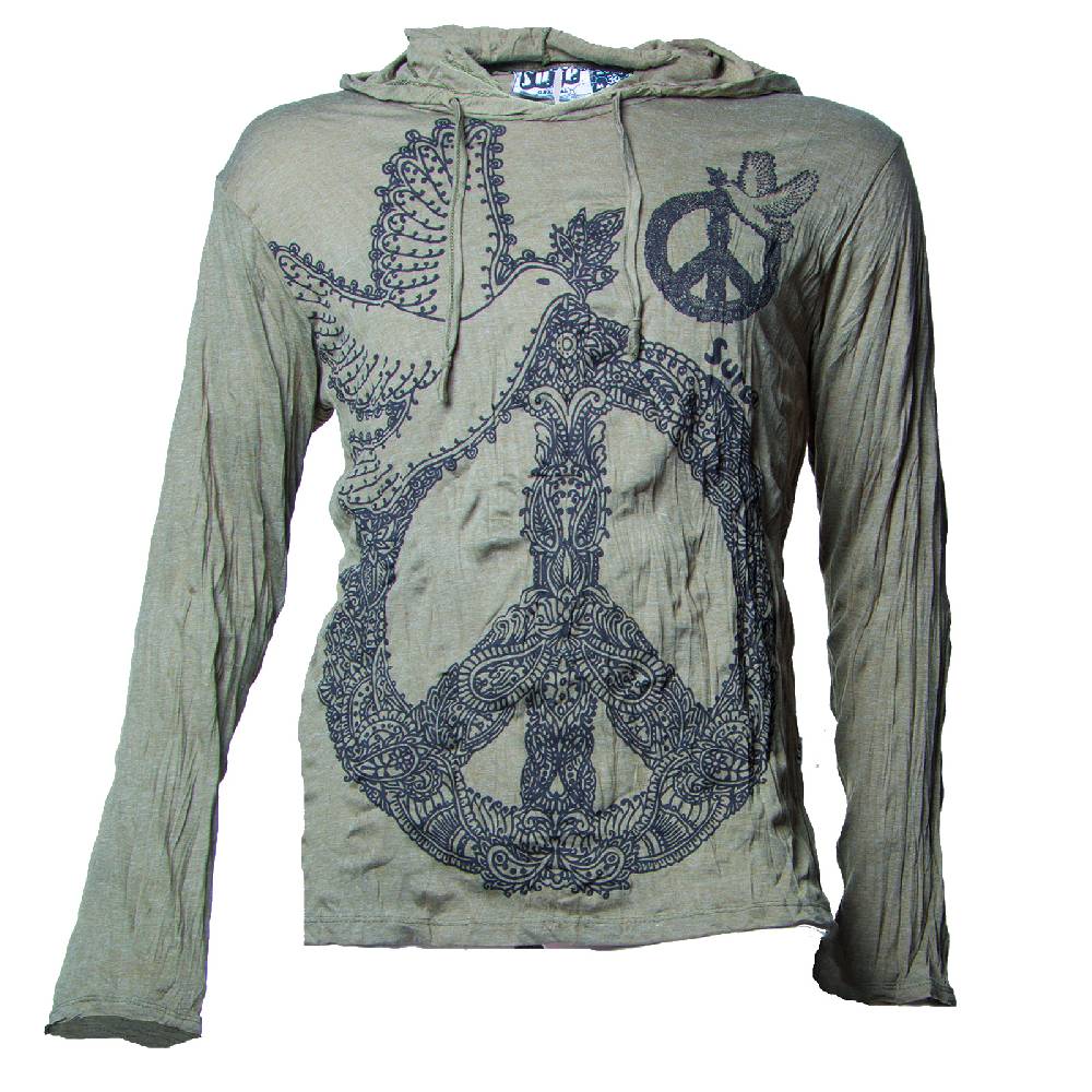 Kunst Und Magie Kunst und Magie Sure Hoody Kapuzen Shirt Peace mit Friedenstaube Flash Sale