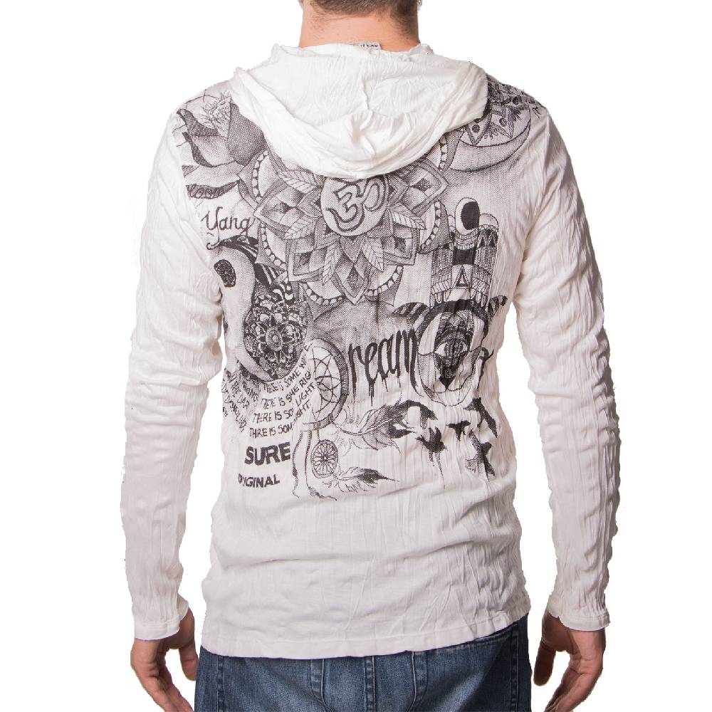 Kunst Und Magie Kunst und Magie Sure Hoody Kapuzen Shirt mit "Om im Lotus" Motiv Begrenztes Angebot