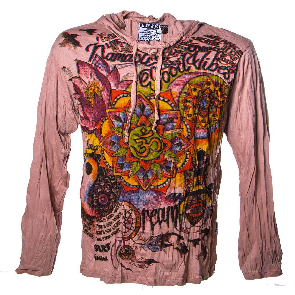 Kunst Und Magie Kunst und Magie Sure Hoody Kapuzen Shirt mit "Om im Lotus" Motiv Begrenztes Angebot