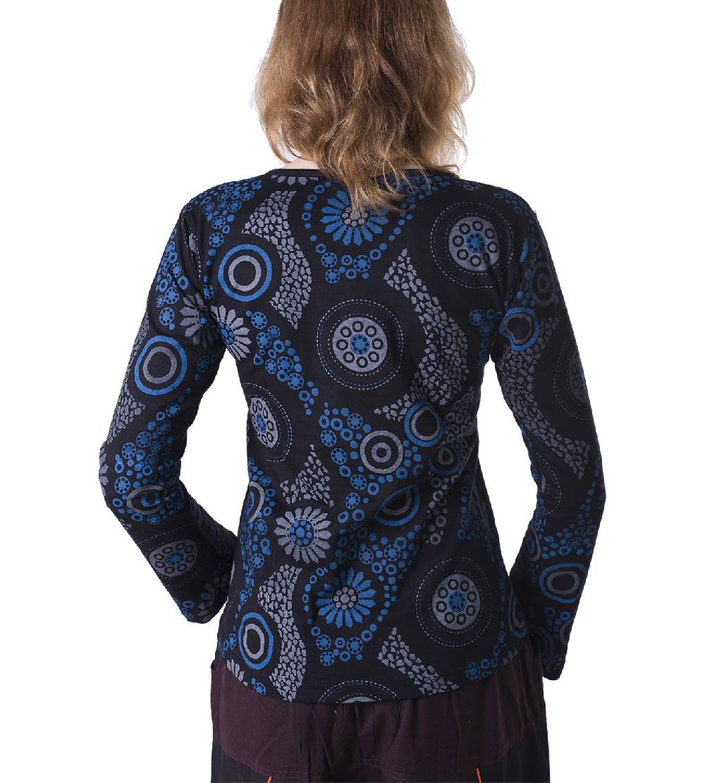 Kunst Und Magie Kunst und Magie Boho Damen Sweater Oberteil mit Stickereien Black Friday