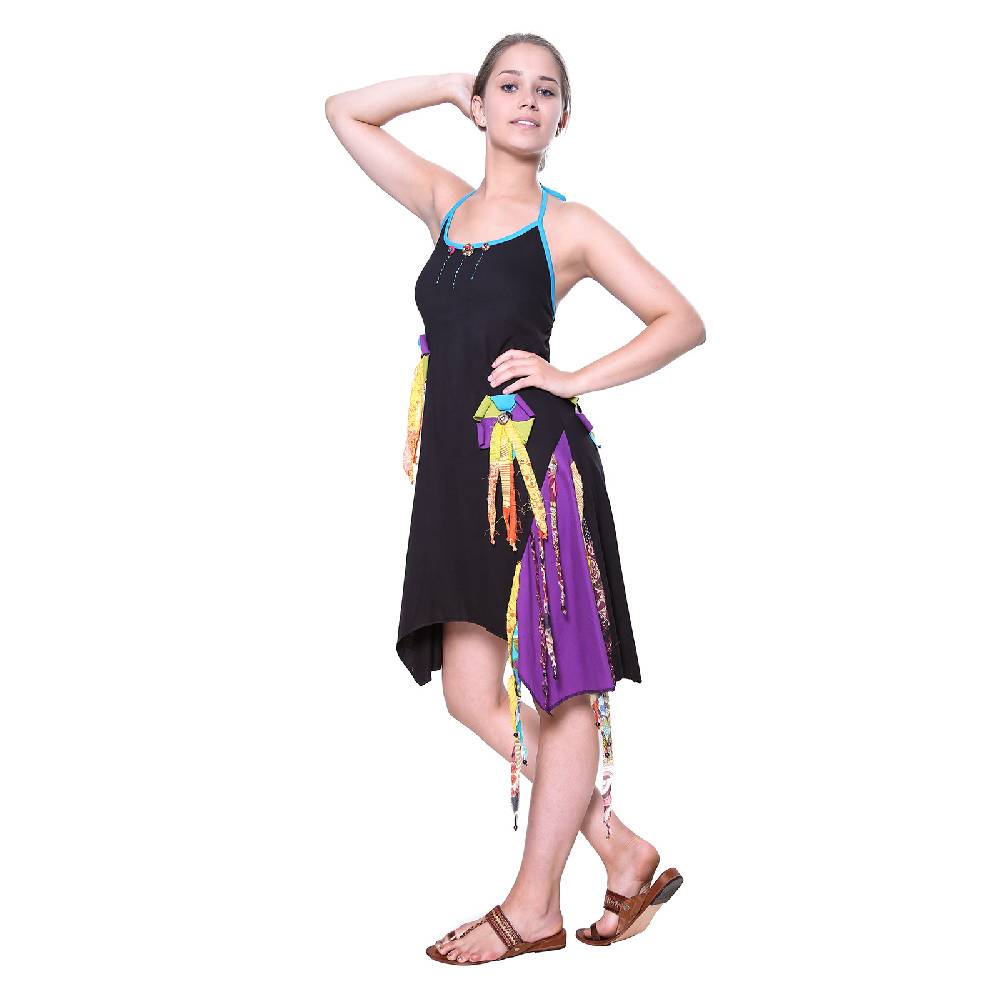 Kunst Und Magie Kunst und Magie Freches Minikleid Longshirt Tunika Hippie Boho Trägerkleid Cyber Monday