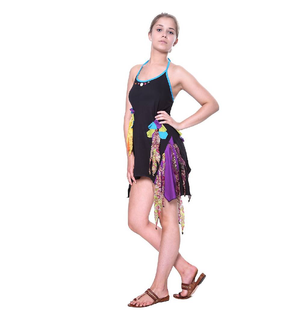 Kunst Und Magie Kunst und Magie Freches Minikleid Longshirt Tunika Hippie Boho Trägerkleid Weihnachtsangebot
