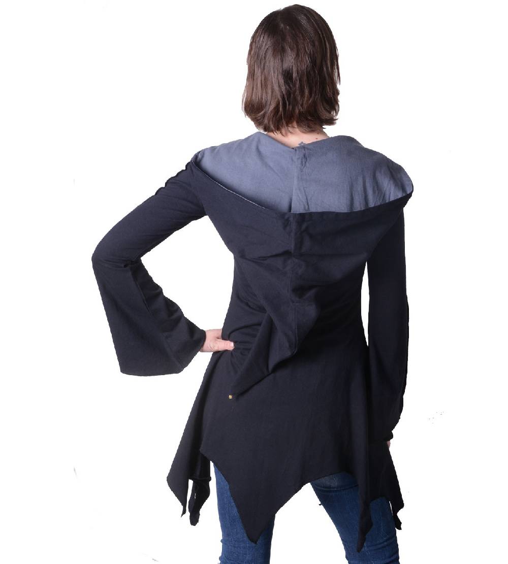 Kunst Und Magie Baumwoll Sweatjacke in ausgefallenem Design mit Zipfelkapuze - Damenjacke zum Überziehen Zeitlich begrenztes Angebot