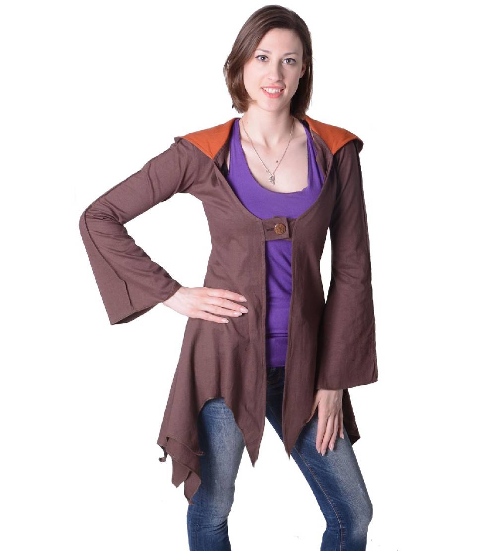 Kunst Und Magie Baumwoll Sweatjacke in ausgefallenem Design mit Zipfelkapuze - Damenjacke zum Überziehen Zeitlich begrenztes Angebot