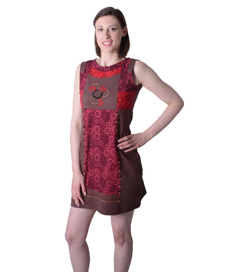 Kunst Und Magie Buntes Hippie Minikleid Sommer im stylischem Blumen-Design Exklusive Angebote