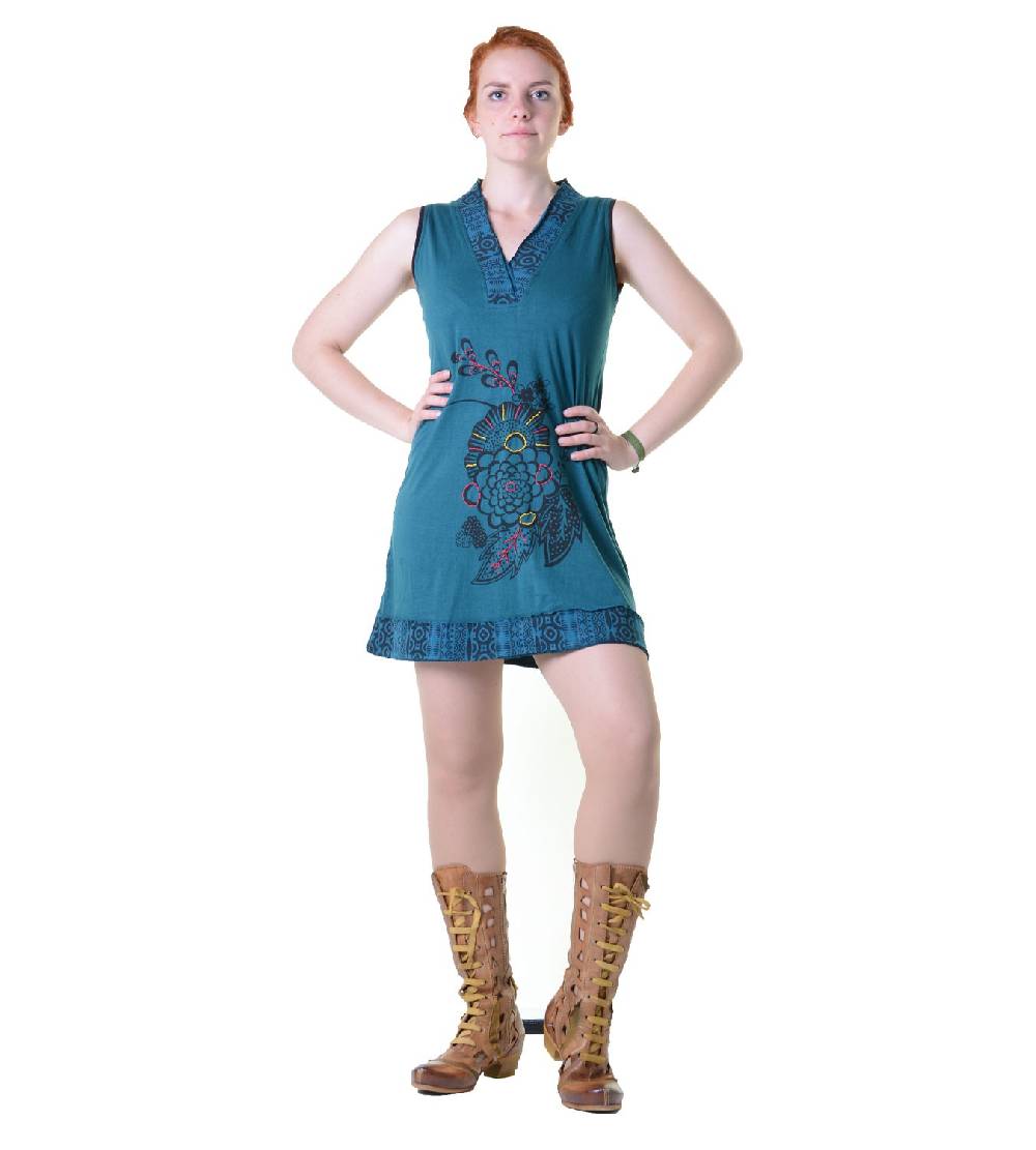 Kunst Und Magie Minikleid Longshirt Tunika Hippie Sommerkleid in tollen Farben Räumungsverkauf