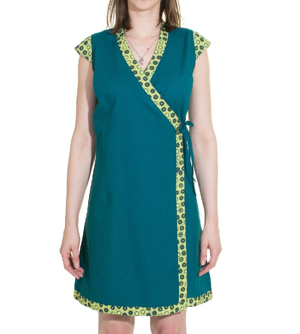 Kunst Und Magie Wickelkleid Tibet Minikleid Tunika Hippie Goa Sommerkleid extravagant Tägliche Deals