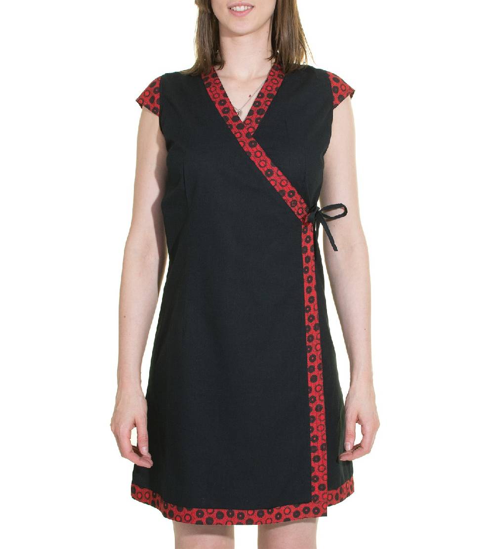 Kunst Und Magie Wickelkleid Tibet Minikleid Tunika Hippie Goa Sommerkleid extravagant Tägliche Deals