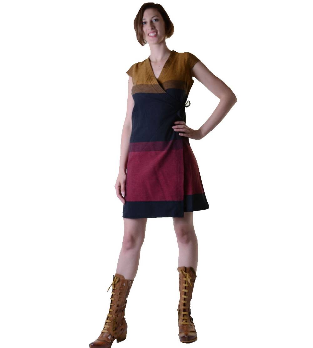 Kunst Und Magie Wickelkleid Tibet Minikleid Tunika Hippie Goa Sommerkleid mehrfarbig Begrenzte Freigabe
