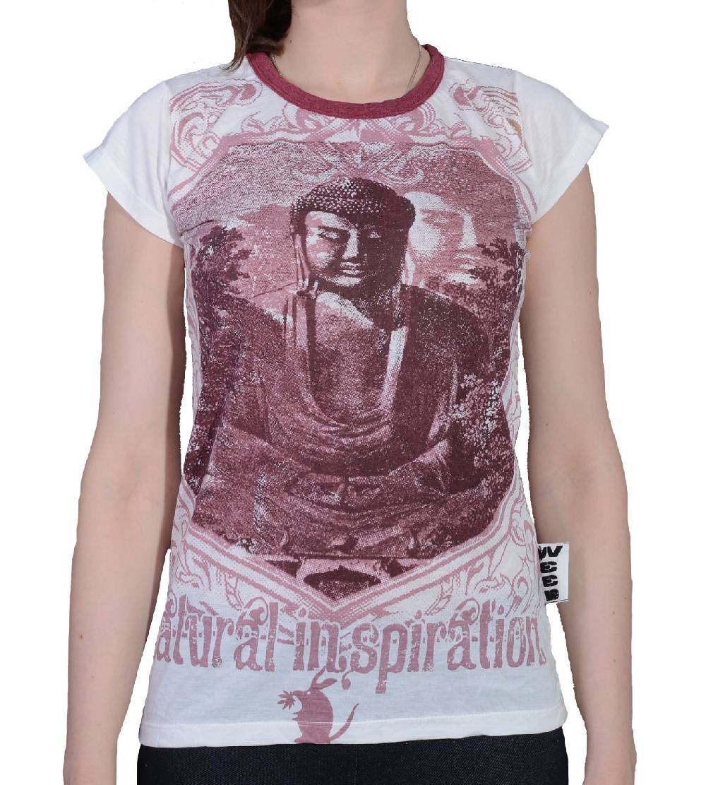 Kunst Und Magie 70er Retro Top Sure Weed Buddha Meditation Girlie T-Shirt im Knitter Look Bis zu 65% Rabatt
