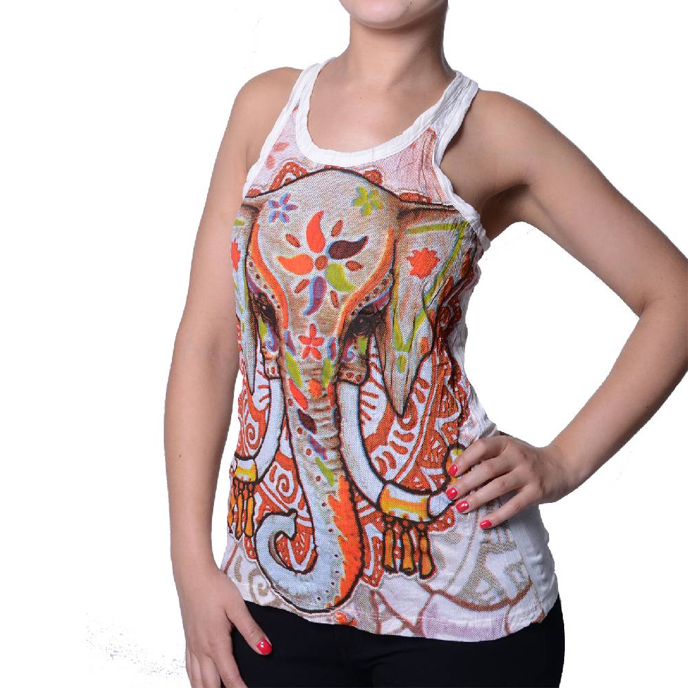 Kunst Und Magie Kunst und Magie Elefant Motiv 70er Retro Tanktop Sure T-Shirt Vierteljährliche Förderung