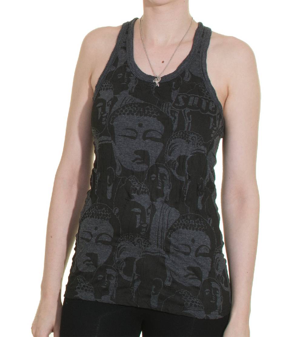 Kunst Und Magie 70er Retro Top Sure Buddha Köpfe Psy Goa T-Shirt in knalligen Farben Riesige Rabatte