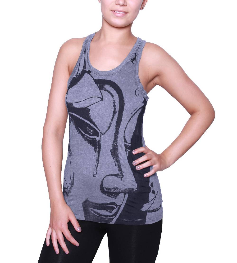 Kunst Und Magie Kunst und Magie Sure Crying Buddha Träne 70er Retro Trägertop T-Shirt Clearance-Verkauf