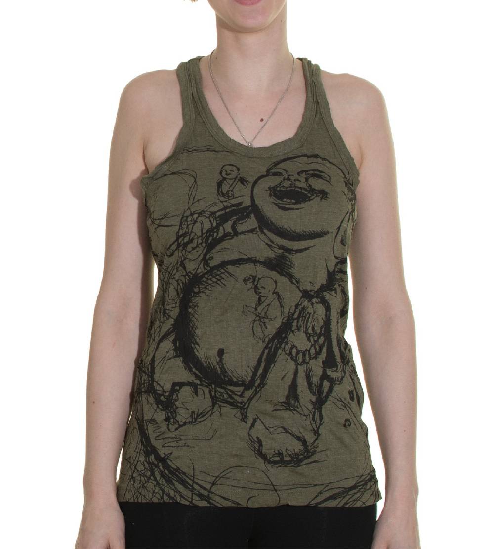 Kunst Und Magie 70er Retro Hippie Trägertop Sure Buddha Figur Mönche Shirt Kostenloser Versand international