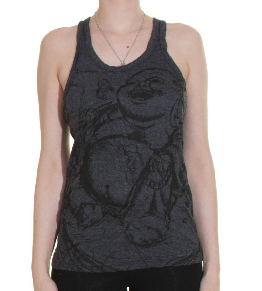 Kunst Und Magie 70er Retro Hippie Trägertop Sure Buddha Figur Mönche Shirt Kostenloser Versand international