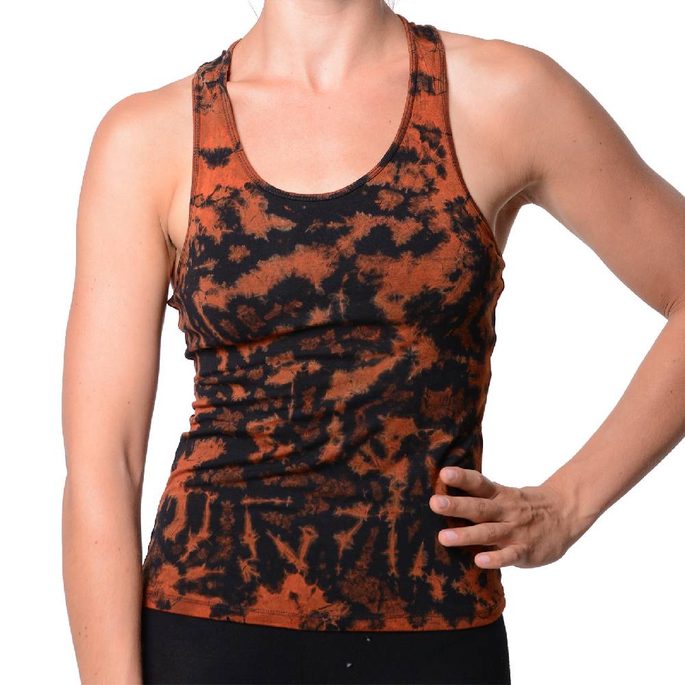 Kunst Und Magie Kunst und Magie Damen Top Atmungsaktive Tie Dye Batik Yoga Top Fabrikladen