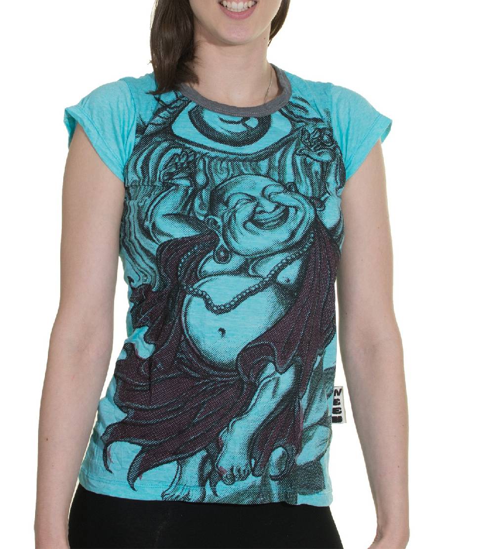 Kunst Und Magie 70er Retro Hippie Top Sure Buddha Smile Auge T-Shirt Black Friday Preise