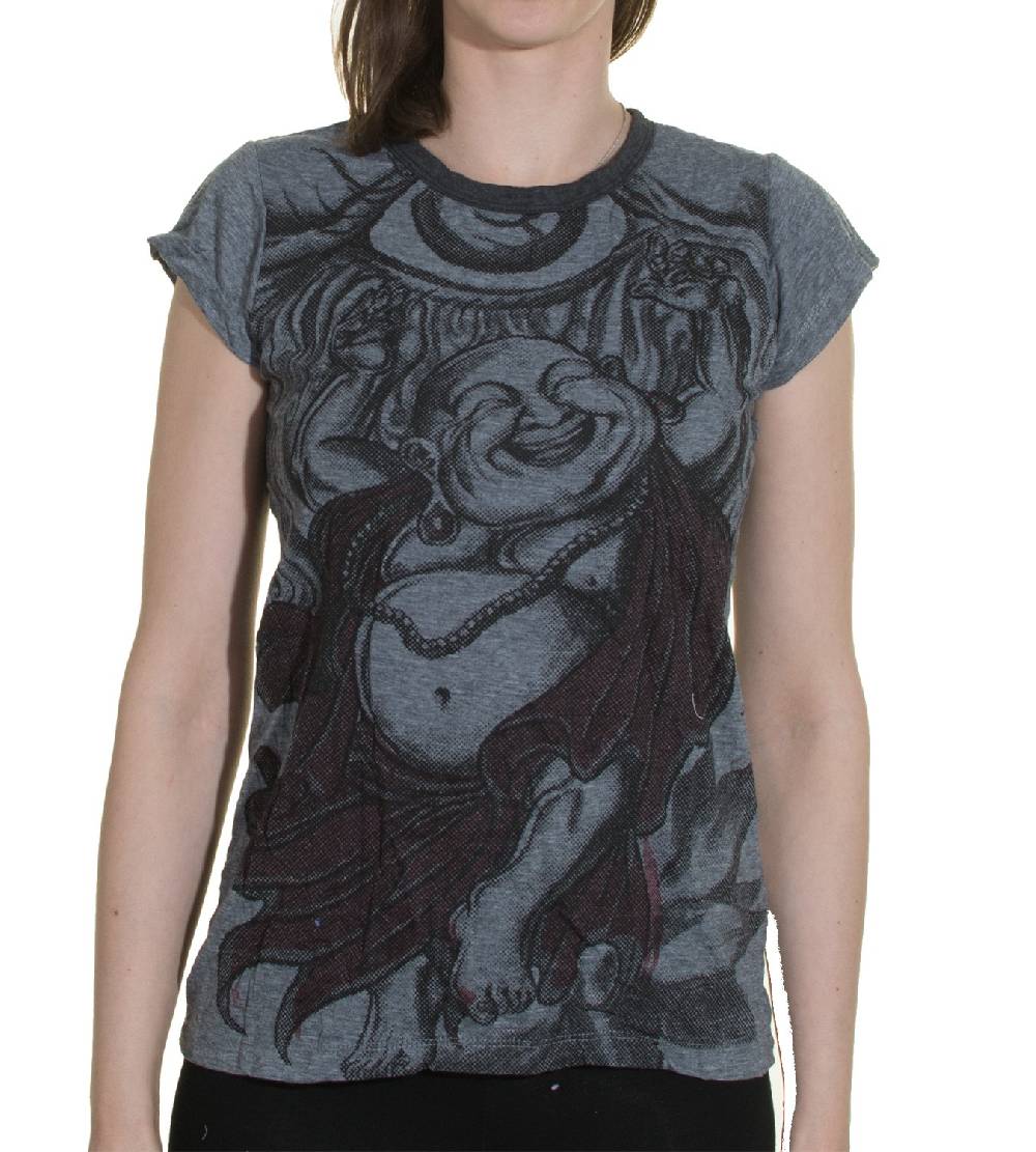 Kunst Und Magie 70er Retro Hippie Top Sure Buddha Smile Auge T-Shirt Black Friday Preise