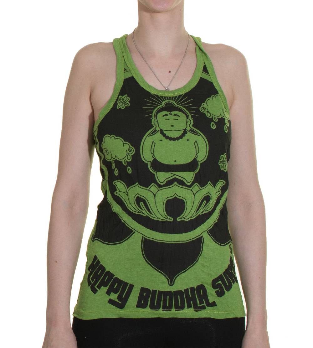 Kunst Und Magie 70er Retro Hippie Trägertop Sure Buddha Lotus Shirt Im Verkauf