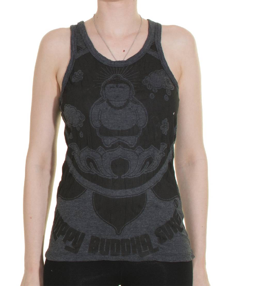 Kunst Und Magie 70er Retro Hippie Trägertop Sure Buddha Lotus Shirt Im Verkauf