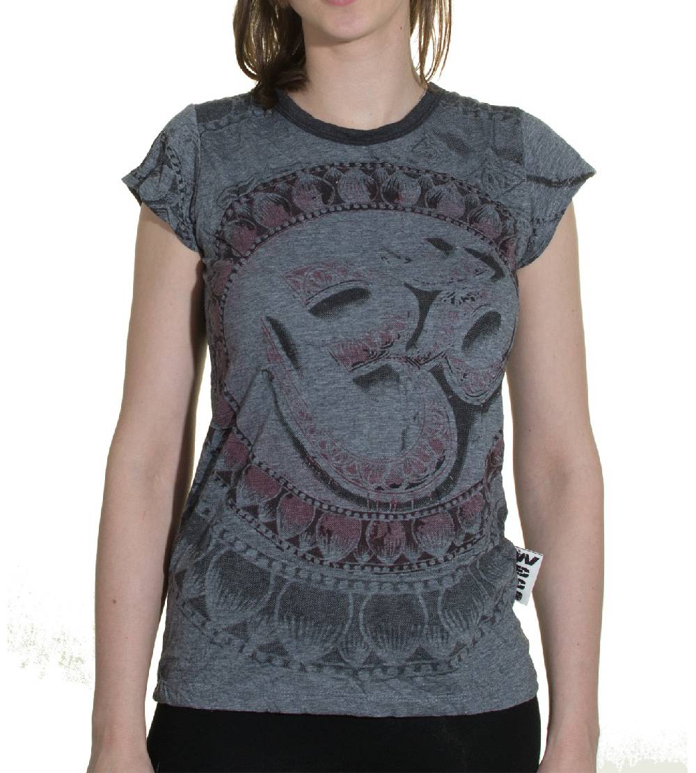 Kunst Und Magie Sure WEED Top 70er Style Goa Om Symbol Girlie T-Shirt im Retro Look Rabatte dieses Monats