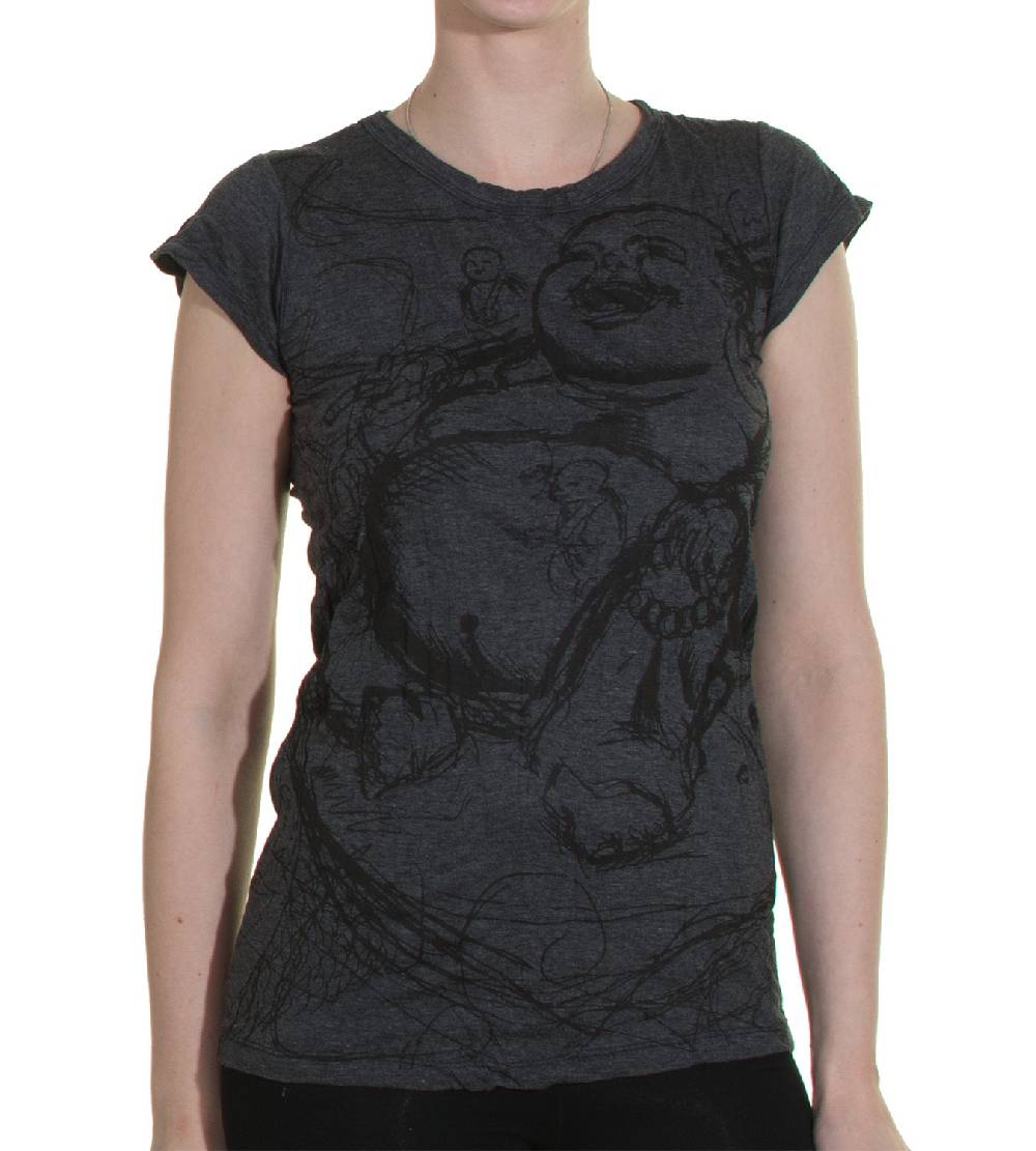 Kunst Und Magie 70er Retro T-Shirt Top Sure Buddha Smile Figur Auslauf
