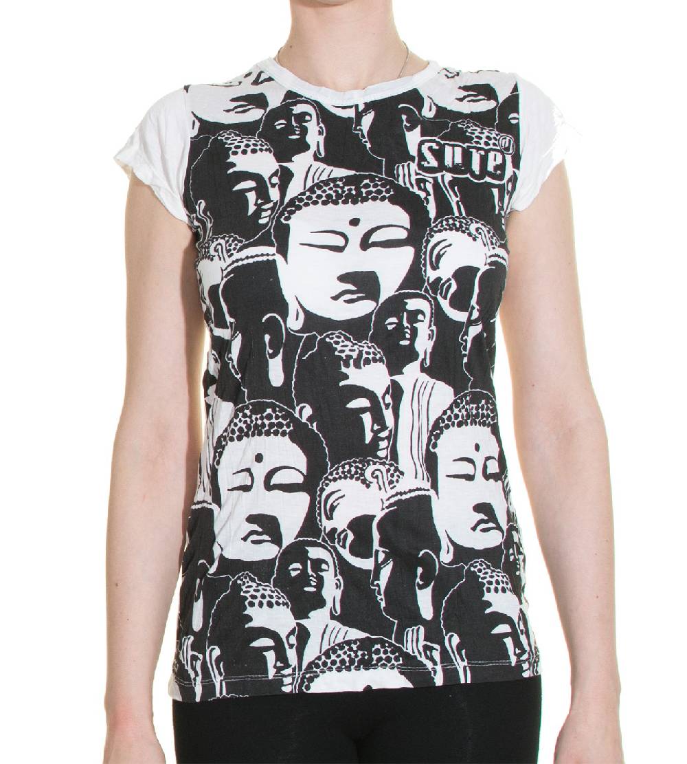 Kunst Und Magie Top Sure Buddha Köpfe 70er Retro T-Shirt Hippie Goa Verkauf